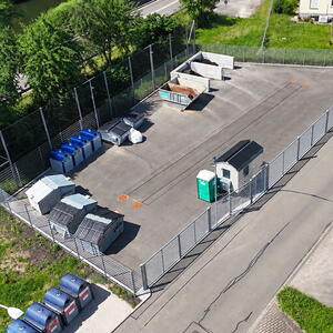 Drohnenaufnahme des neuen Reyclinghofs.